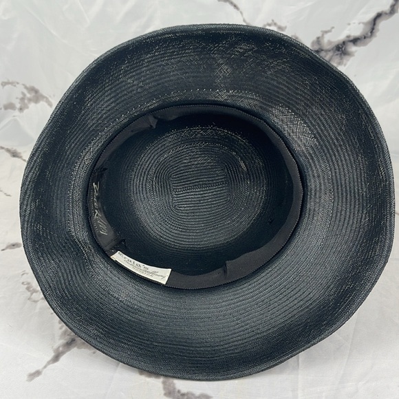 Dale Kelly Vintage Straw Hat Wide Grosgrain Ribbon Hatband and Bow Rolled Edge main image 4